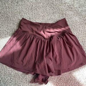 Aerie OFFLINE Real Me Crossover Flowy Shorts Berry Red/Maroon Large